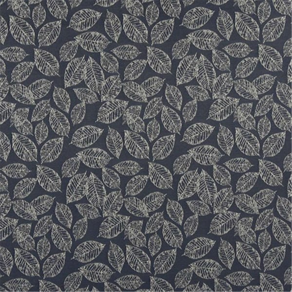 Designer Fabrics 54 in. Wide Navy Blue- Floral Leaf Jacquard Woven Upholstery Fabric B618 - main